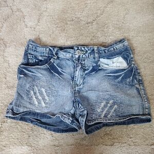 Cato Distressed Light Blue Jean Shorts